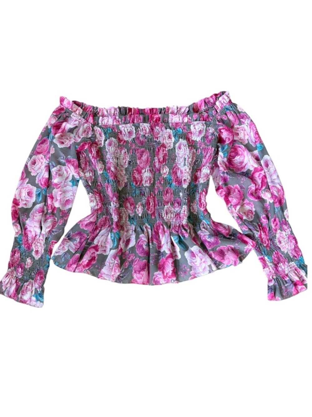 Torrid Crinkle Floral Chiffon
Smocked Floral Ruffle Top Size 2X